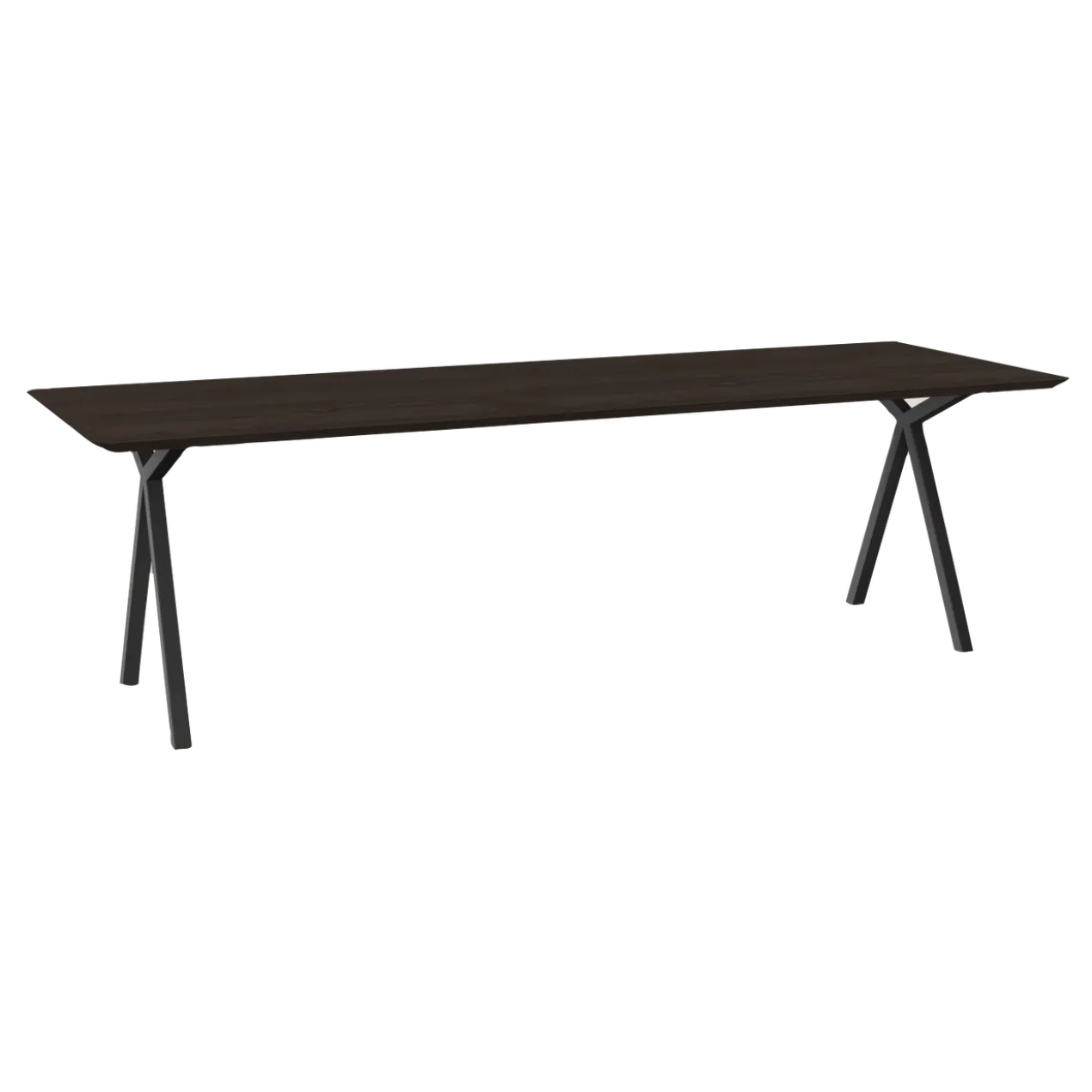 Eettafel Slim X donkerbruin 280x90 cm verjongde rand