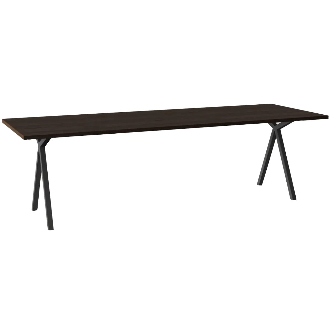 Eettafel Slim X donkerbruin 300x90 cm rechte rand