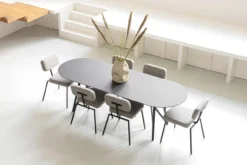 Eettafel Slim X-type plat ovaal naturel 240x90 cm verjongd