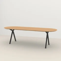 Eettafel Slim X-type plat ovaal naturel 240x90 cm verjongd