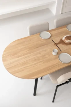 Eettafel Slim X-type plat ovaal naturel 240x100 cm verjongd