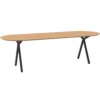 Eettafel Slim X-type plat ovaal naturel 260x100 cm verjongd