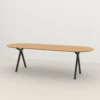 Eettafel Slim X-type plat ovaal naturel 300x90 cm verjongd
