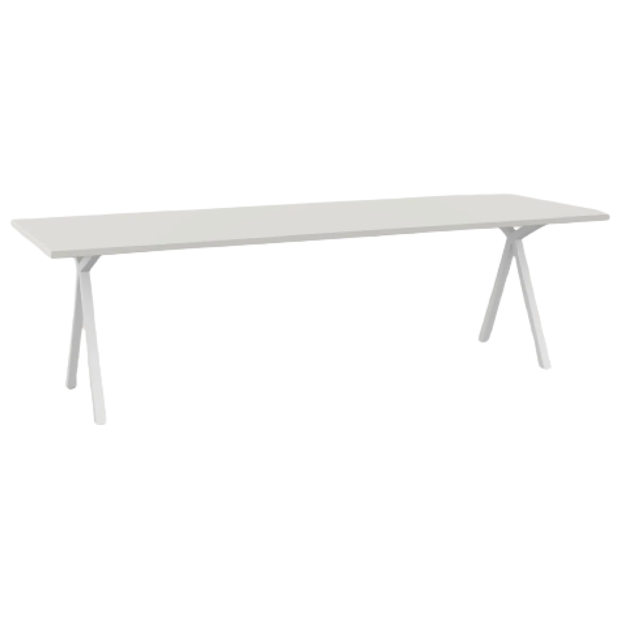 Eettafel Slim X wit HPL 220x90 cm rechte rand