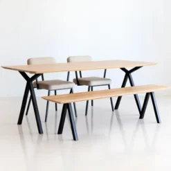 Eettafel Slim X wit HPL 260x90 cm rechte rand