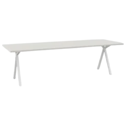 Eettafel Slim X wit HPL 260x90 cm rechte rand