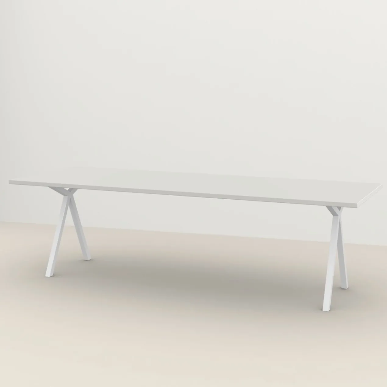Eettafel Slim X wit HPL 260x90 cm rechte rand