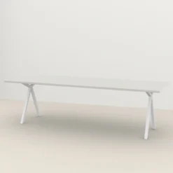 Eettafel Slim X wit HPL 280x90 cm rechte rand