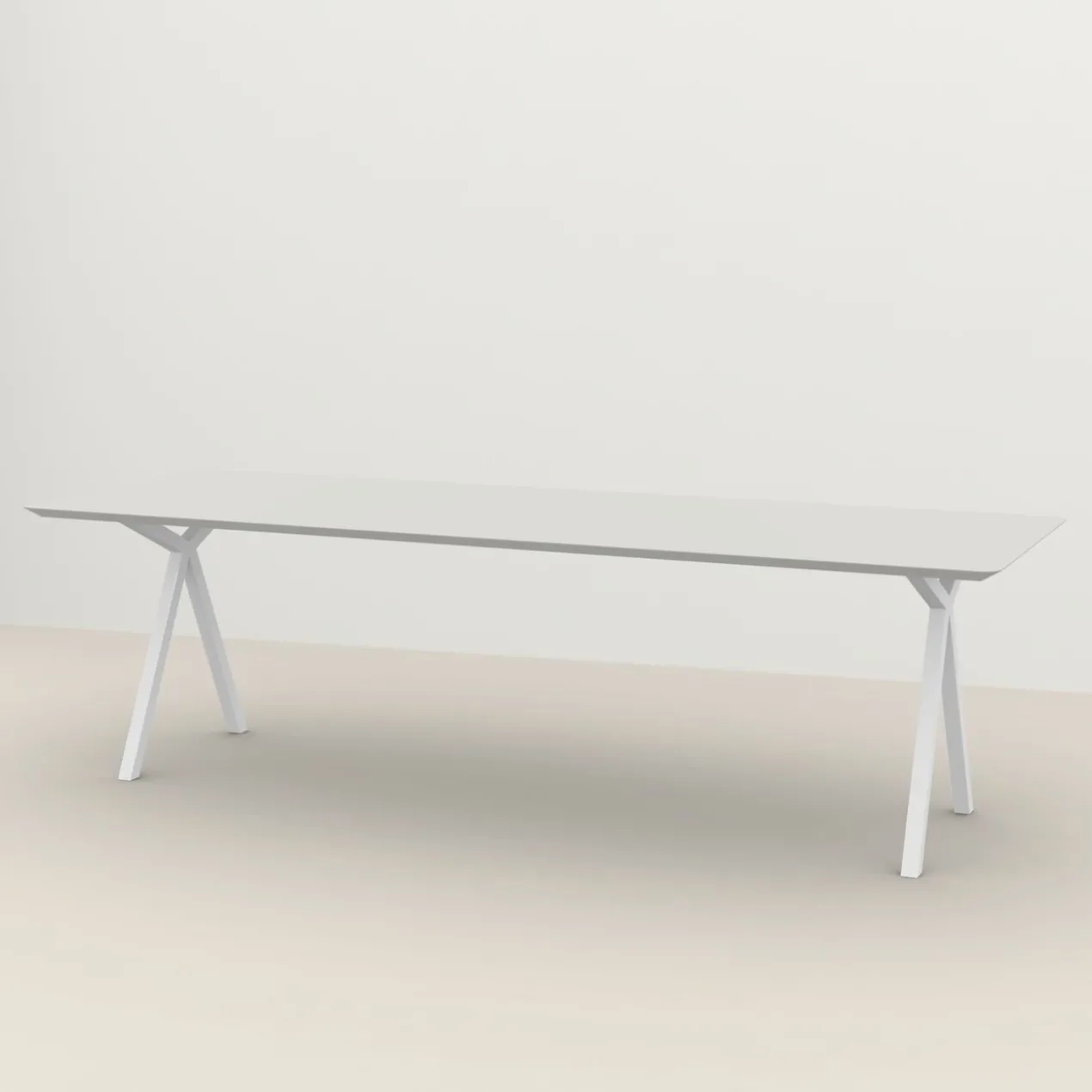 Eettafel Slim X wit HPL 200x90 cm verjongde rand