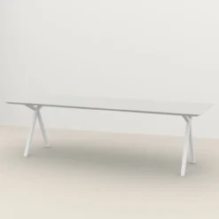 Eettafel Slim X wit HPL 240x90 cm verjongde rand
