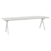 Eettafel Slim X wit HPL 300x90 cm verjongde rand