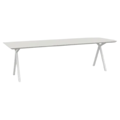 Eettafel Slim X wit HPL 300x90 cm verjongde rand