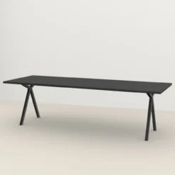 Eettafel Slim X zwart 180x90 cm rechte rand