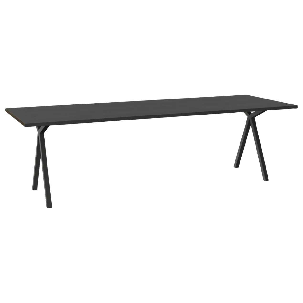 Eettafel Slim X zwart 180x90 cm rechte rand