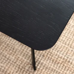 Eettafel Slim X zwart 180x90 cm rechte rand