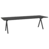 Eettafel Slim X zwart 200x90 cm rechte rand