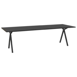 Eettafel Slim X zwart 300x90 cm rechte rand