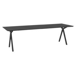 Eettafel Slim X zwart 220x90 cm verjongde rand