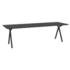 Eettafel Slim X zwart 240x90 cm verjongde rand