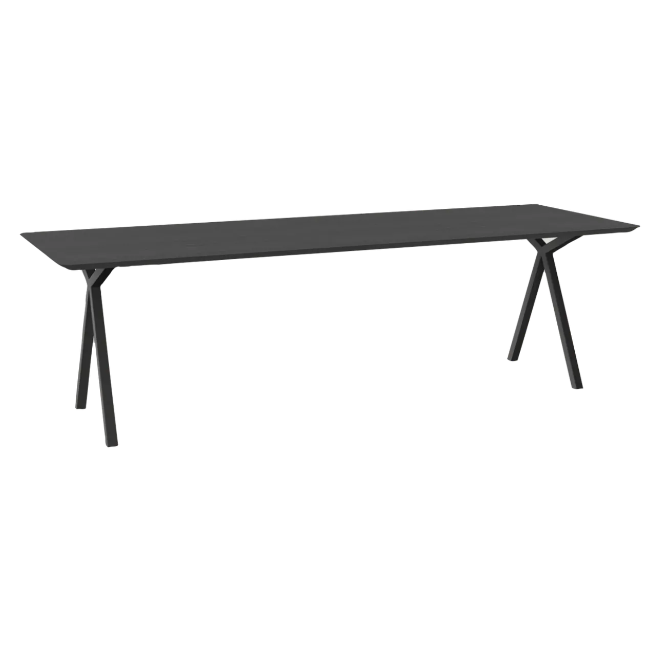 Eettafel Slim X zwart 240x90 cm verjongde rand