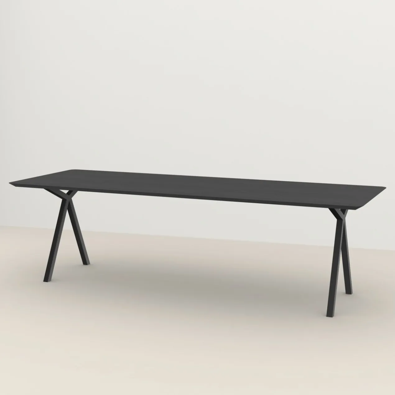Eettafel Slim X zwart 260x90 cm verjongde rand