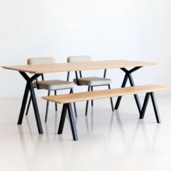 Eettafel Slim X zwart 280x90 cm verjongde rand