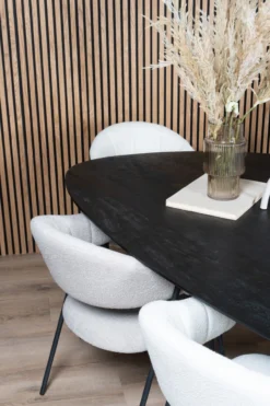 Eettafel Tinus Zwart - Kiezelvormig 200 cm