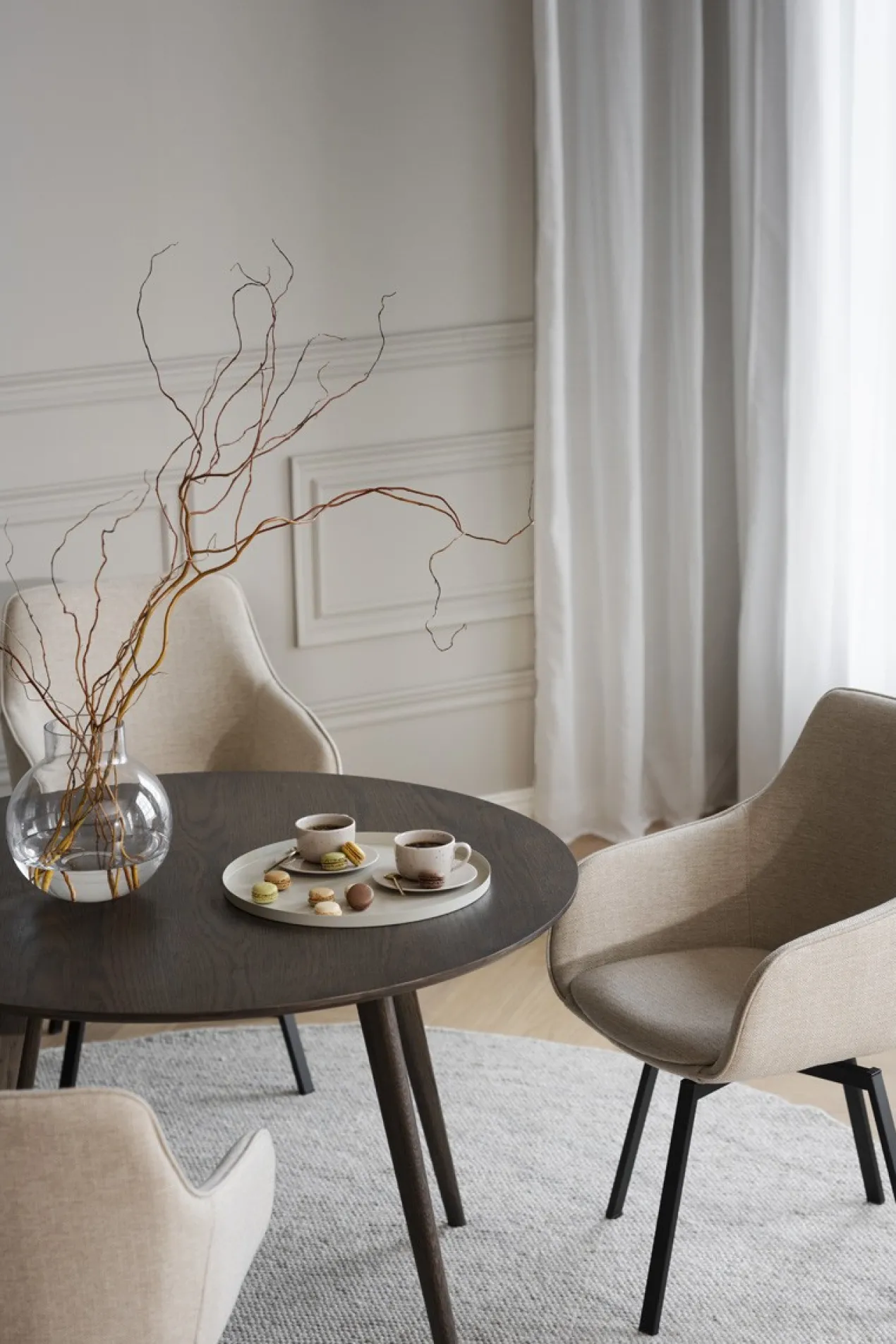 Eettafel Yumi Ø115 cm Whitewash