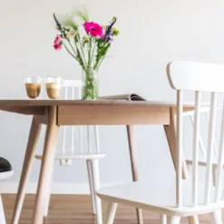 Eettafel Yumi Ø115 cm Whitewash