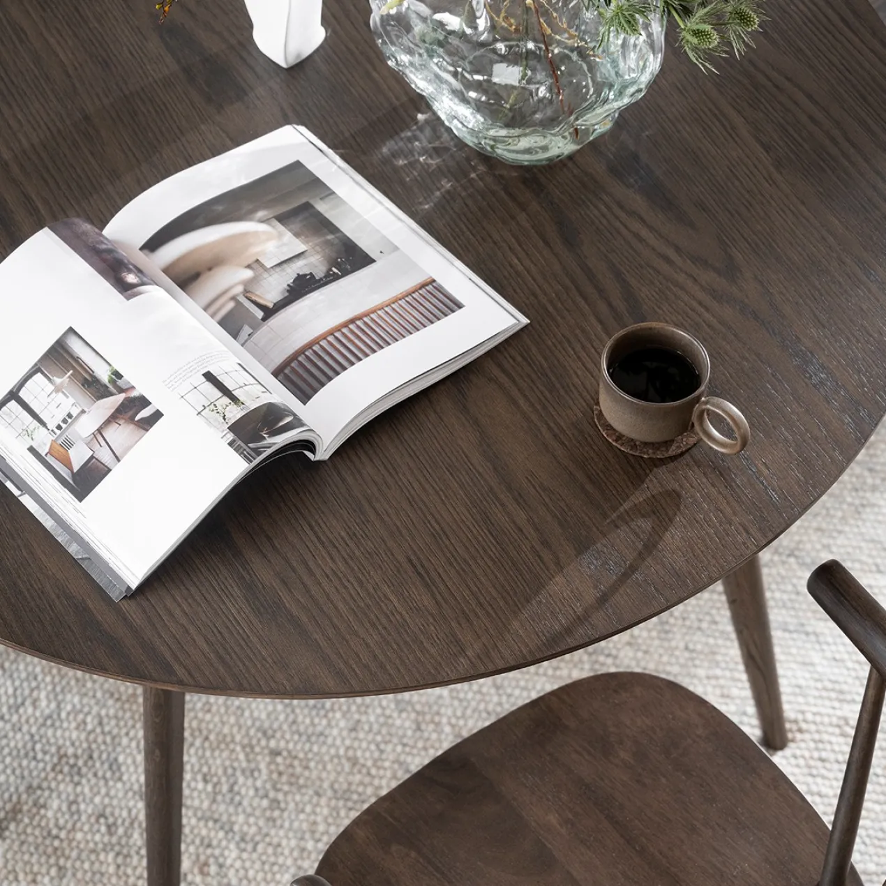 Eettafel Yumi Ø115 cm Whitewash