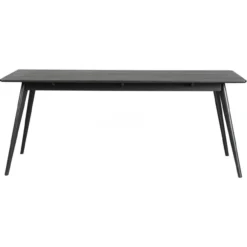 Eettafel Yumi - Zwart - 190 cm x 90 cm - verlengbaar