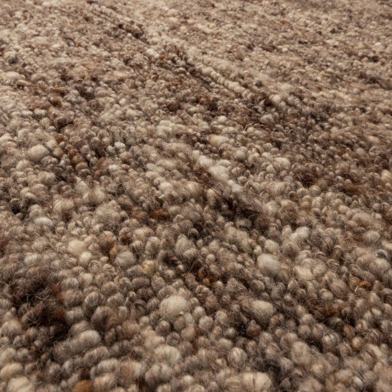 Efia vloerkleed wol bruin melange 170x240 cm
