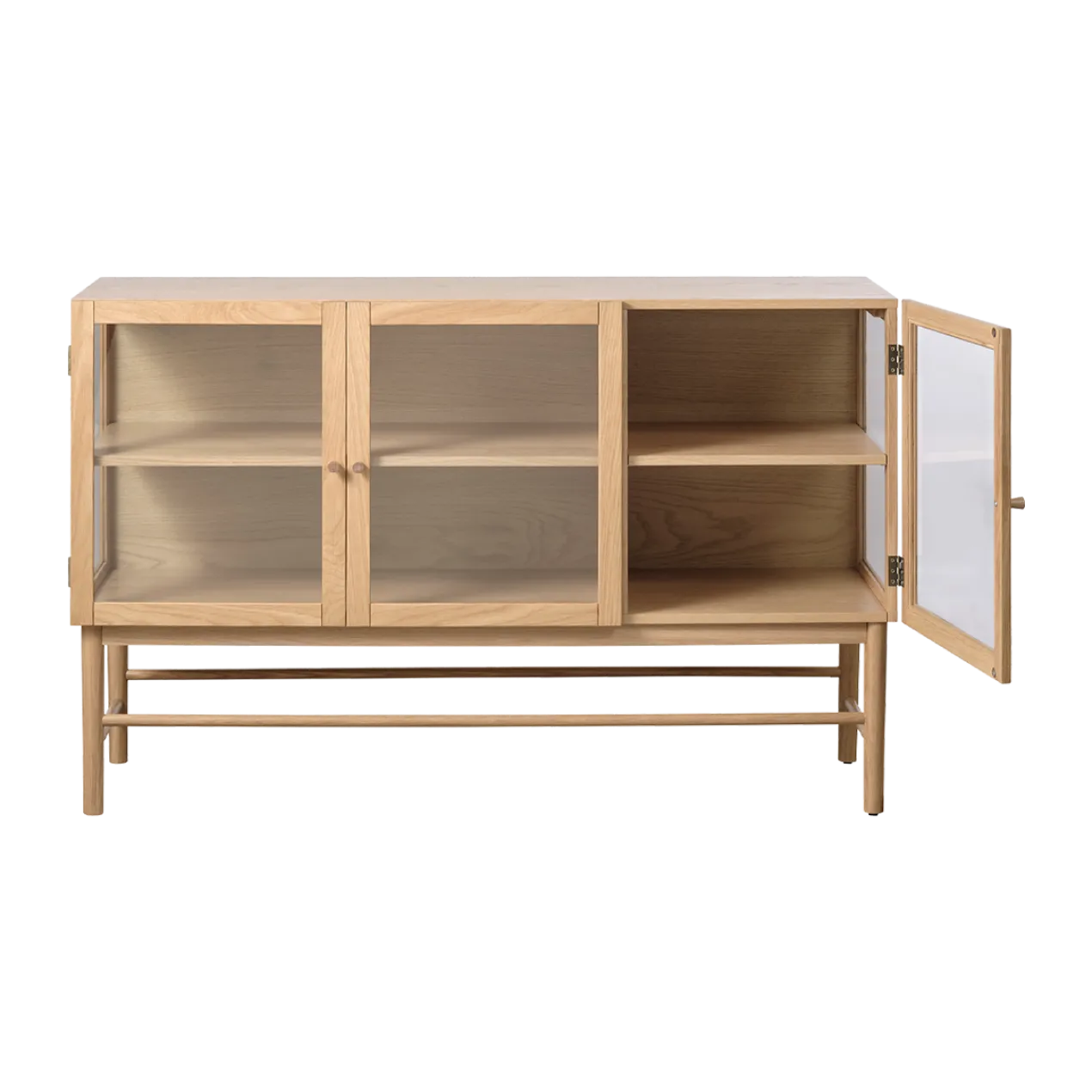 Eikenhouten dressoir Boris - met glazen deuren Naturel