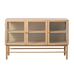 Eikenhouten dressoir Boris - met glazen deuren Naturel