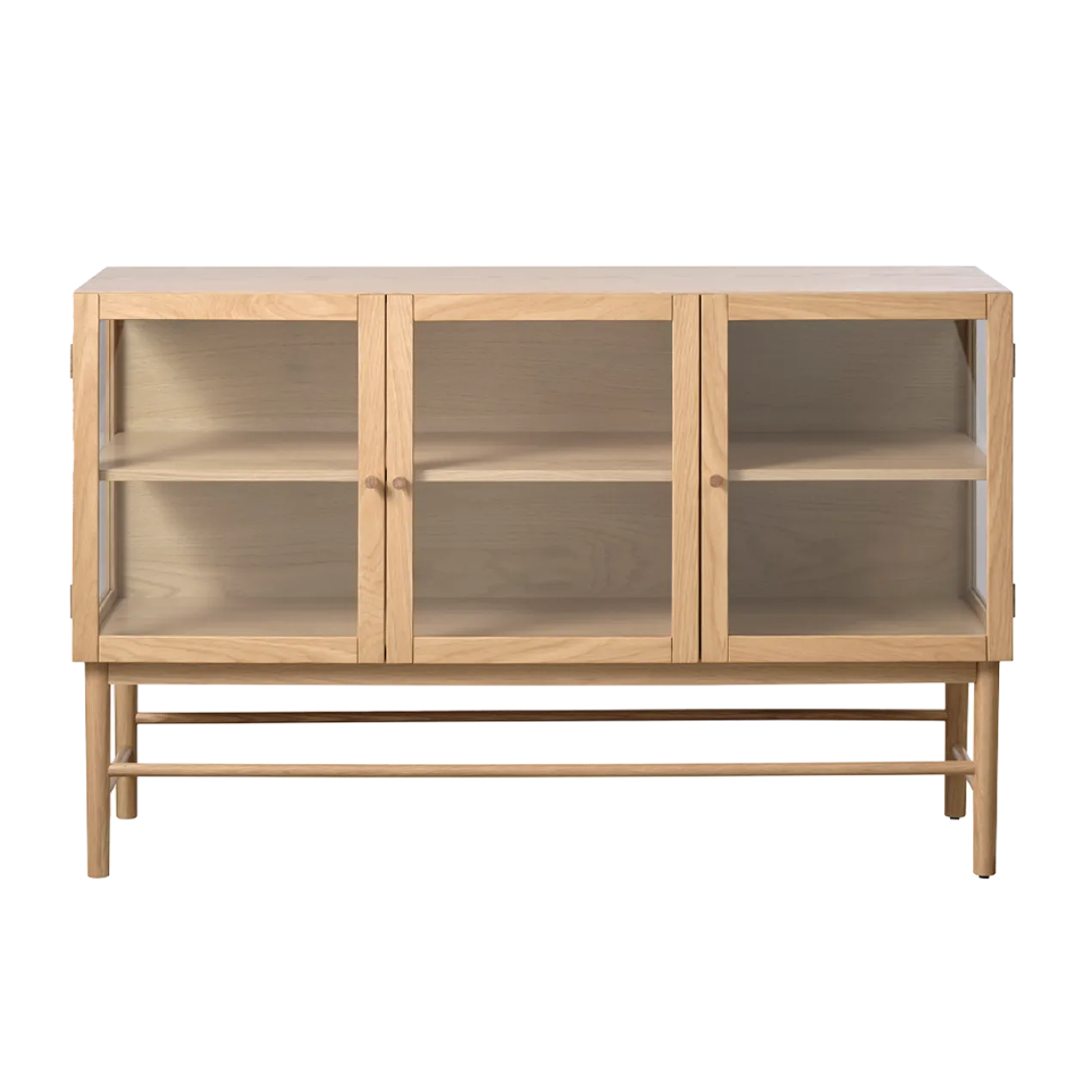 Eikenhouten dressoir Boris - met glazen deuren Naturel