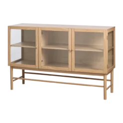 Eikenhouten dressoir Boris - met glazen deuren Naturel