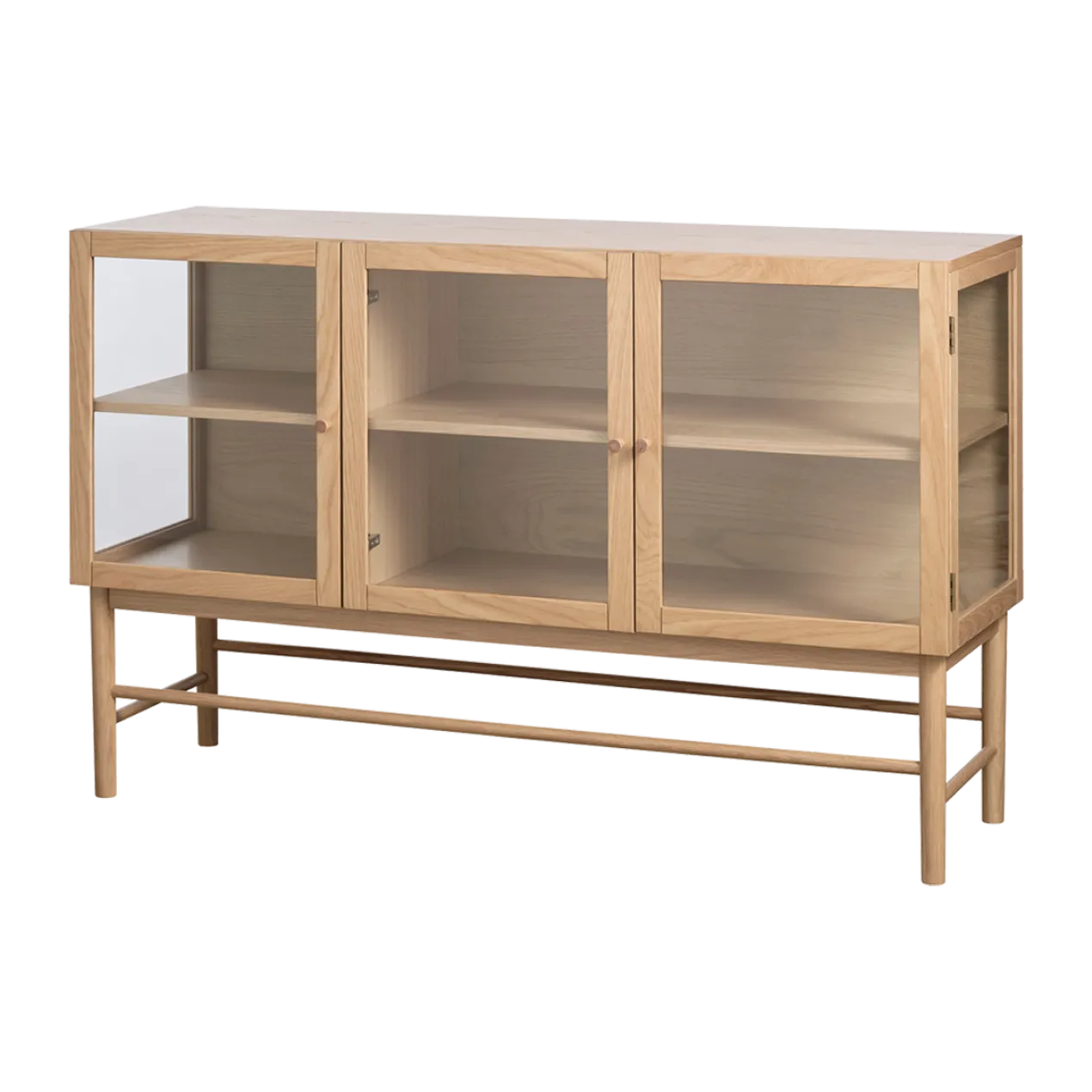Eikenhouten dressoir Boris - met glazen deuren Naturel