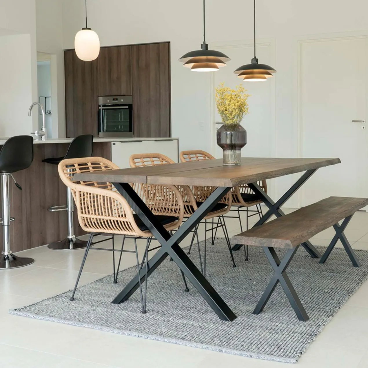 Eikenhouten eettafel Fendi Naturel