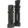 Elon sculptuur ornamenten hout zwart - set van 2