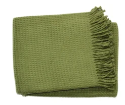 Euromant plaid Wafel Moss groen 140 x 180 cm