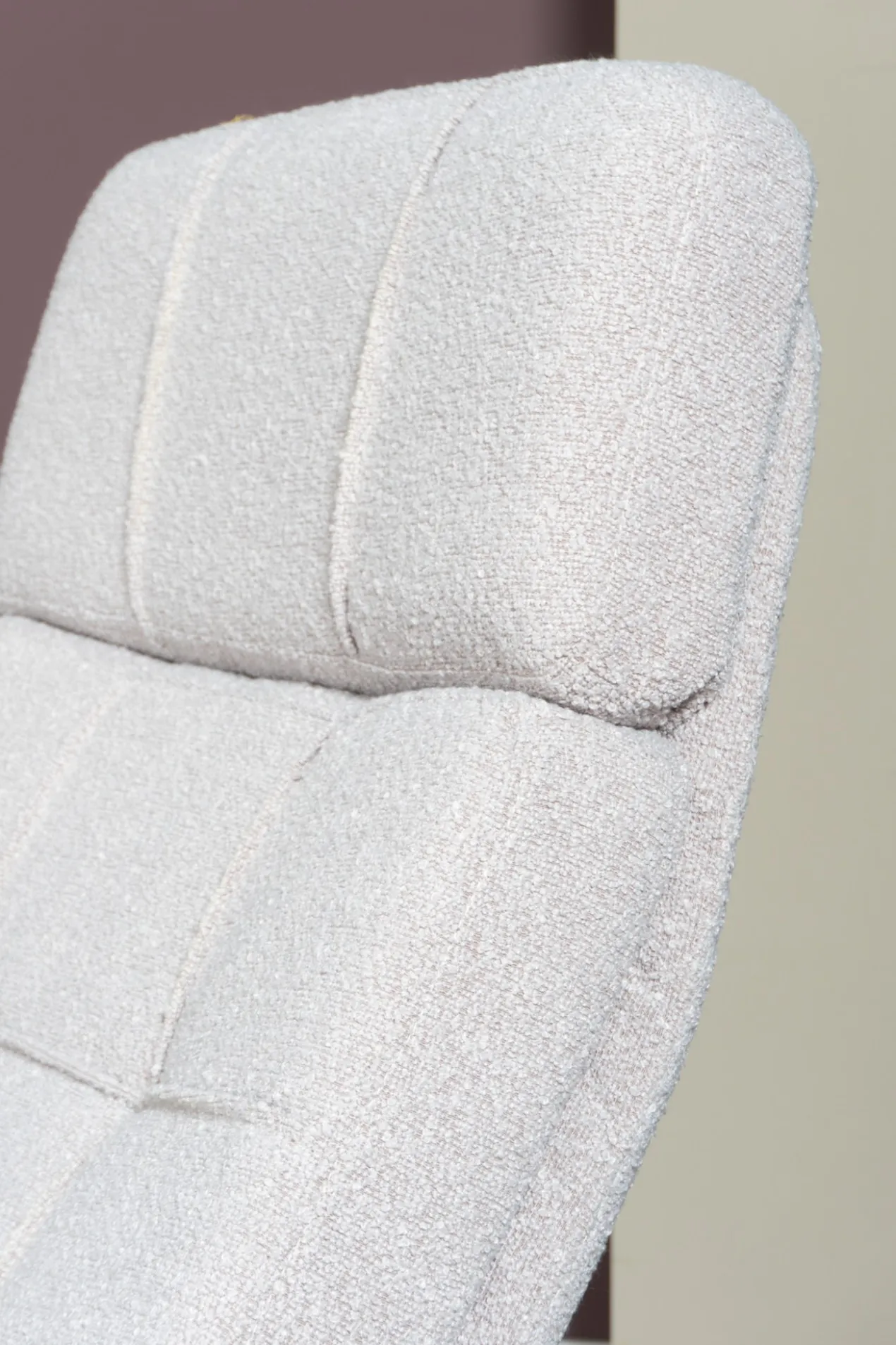 Fauteuil Aiden + Hocker Bouclé Naturel