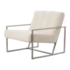 Fauteuil Geneve boucle creme/nickel