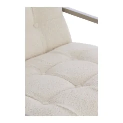 Fauteuil Geneve boucle creme/nickel