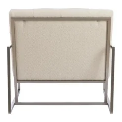 Fauteuil Geneve boucle creme/nickel