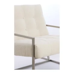 Fauteuil Geneve boucle creme/nickel