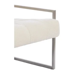 Fauteuil Geneve boucle creme/nickel