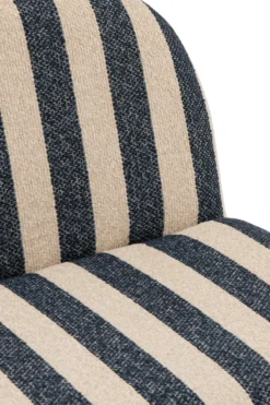 Fauteuil gestreept blauw/wit
