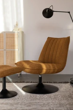 Fauteuil JAX OCHRE bouclé
