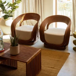 Fauteuil Jonas natural rattan vintage