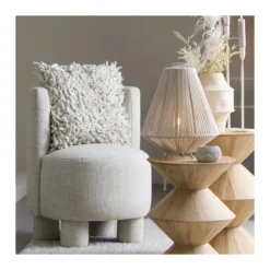 Fauteuil Kamova chenille zand crème